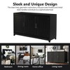 TV Stand for TVs up to 65 Inches, Modern Entertainment Center Cabinet with 2 Storage Spaces and Solid Wood Legs for Living Room - 3 of 4