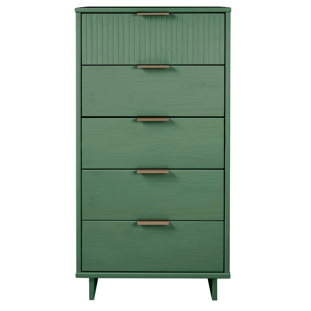 Photos - Dresser / Chests of Drawers Granville Tall Modern 5 Drawer Dresser Sage Green - Manhattan Comfort