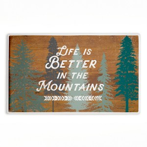 Stupell Industries Retro Rustic Better In Mountains Printed Plush Bath Mat And Bath Rug, Design By Lula Bijoux & Co., 18"X30" - 1 of 4