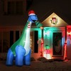 HOMCOM 133.75" Long Christmas Inflatable Dinosaur with Christmas Tree in Mouth, Blow-Up Outdoor LED Yard, Waterproof - image 2 of 4