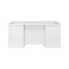 Modern Wood Double Pedestal Desk Fully Assembled White Finish - Abby Collection - Martin Furniture: Executive Office, Cable Management - 4 of 4