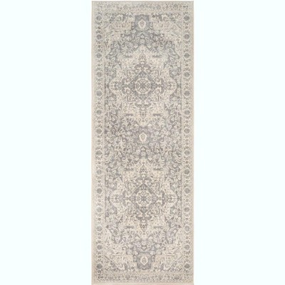 Mark & Day Troyes 2'7"x7'3" Runner Woven Indoor Area Rugs Medium Gray: Stain-Resistant, Pet Friendly, Traditional Decor