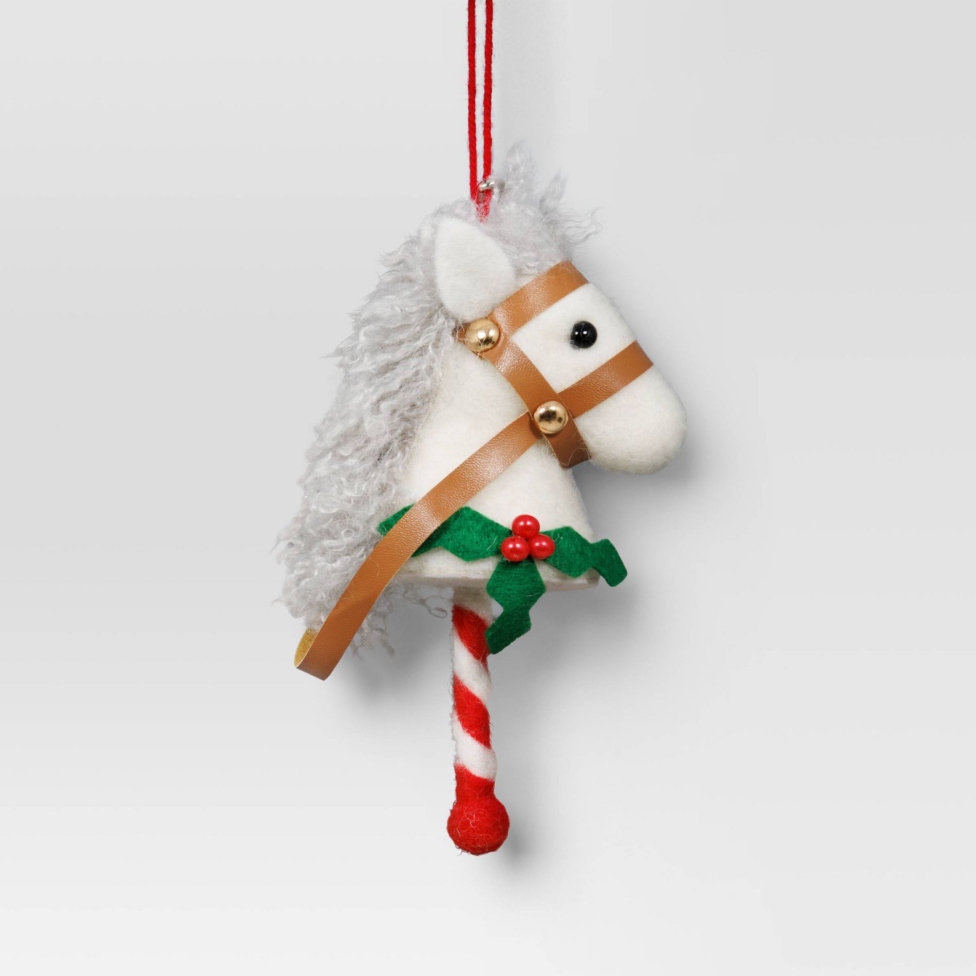 Christmas Wool Horse Head Ornament White - Wondershop™