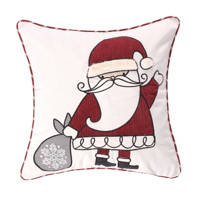 Santa Clause Lane Holiday Decorative Pillow White - Levtex Home