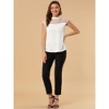 INSPIRE CHIC Women's Mesh Cap Sleeve Keyhole Back Retro Vintage Blouse - 3 of 4