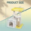 SEVOBAL Pet Tower 27.5in Cat Tree, Multi-level Cat Tower with Cat Scratching Post and Pad, Cozy Cat Condo, Padded Top Bed, White, 20.4"*16.5"*26.7" - 2 of 4