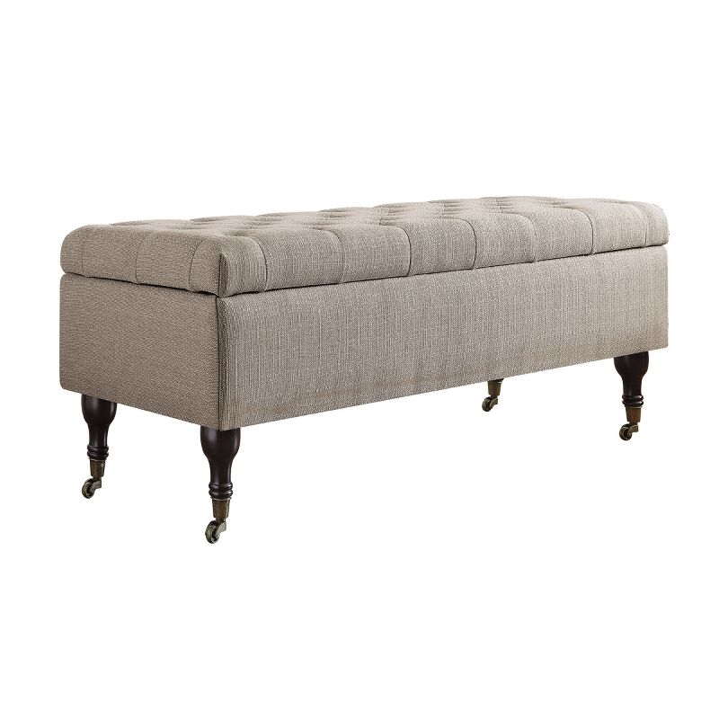 Collette Tufted Storage Bench Linen - Adore Decor, 1 of 10