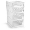 Sorbus 4 Tier Open Front Plastic Stackable Baskets Stand - for closets, bedrooms, bathrooms, or pantries - 4 of 4