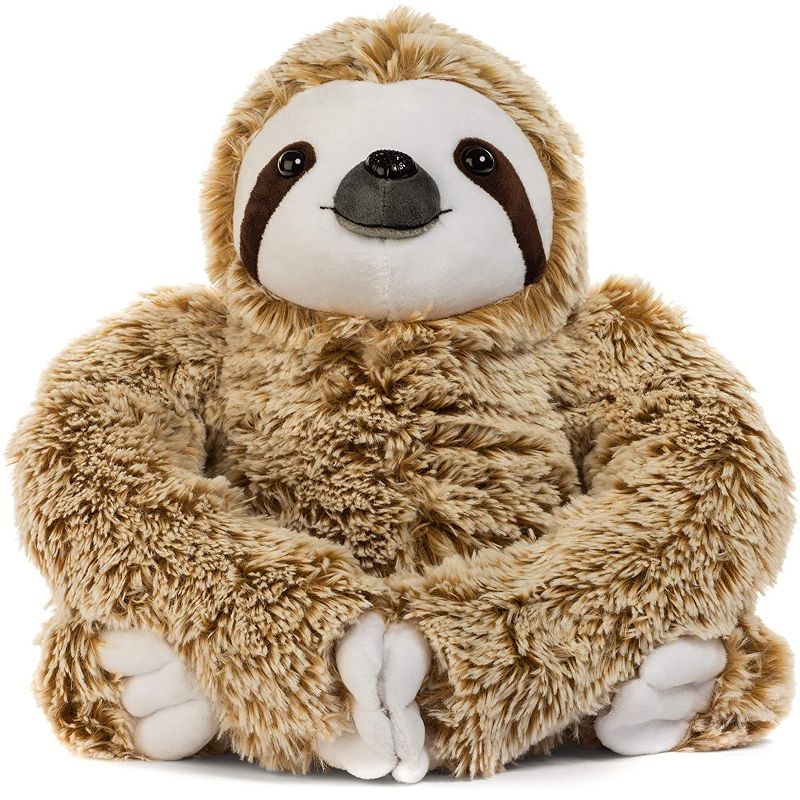 Light Autumn Brown Sloth Stuffed Plush Toy Animal - Realistic, Cuddly Three Toed Sloth, 1 of 11