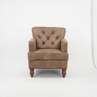 Vynxaria Modern Accent Chairs for Vanity or Living Spaces - Black/Brown