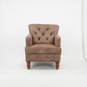 Vynxaria Modern Accent Chairs for Vanity or Living Spaces - Black/Brown - 1 of 4
