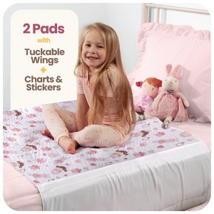 IMPROVIA® Toddler Bed Wetting Pad, Washable, waterproof, ultra-absorbent, non-slip underpad with tuckable wings for kids & potty training. - 1 of 4