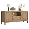 59" Farmhouse TV Stand for TVs up to 65", Media Console Cabinet with Doors, Storage & Adjustable Shelves - 2 of 4