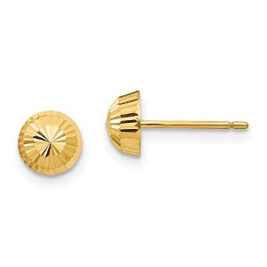 Black Bow Jewelry 5mm Diamond-cut Half-Ball Post Earrings in 14k Yellow Gold - 1 of 4