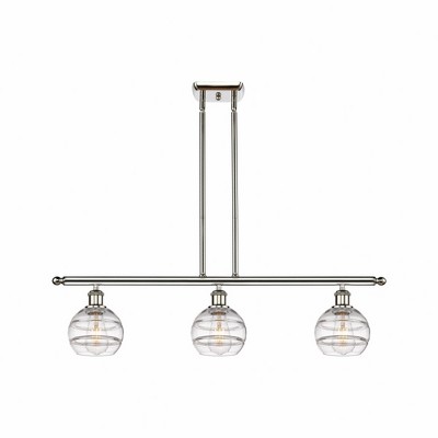 Rochester - 3 Light Stem Hung Island In Industrial Style-8.38 Inches Tall and 36 Inches Wide