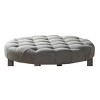 Julla Round Button Tufted Storage Ottoman Antique Washed Gray/Light Gray - HOMES: Inside + Out - image 4 of 4