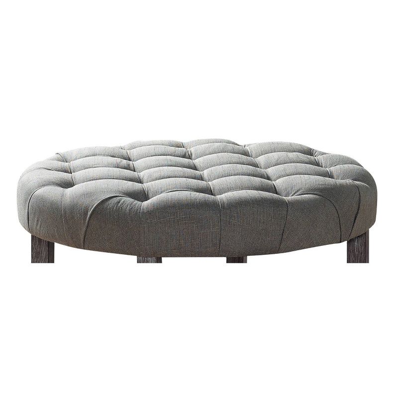 Julla Round Button Tufted Storage Ottoman Antique Washed Gray/Light Gray - HOMES: Inside + Out, 5 of 6