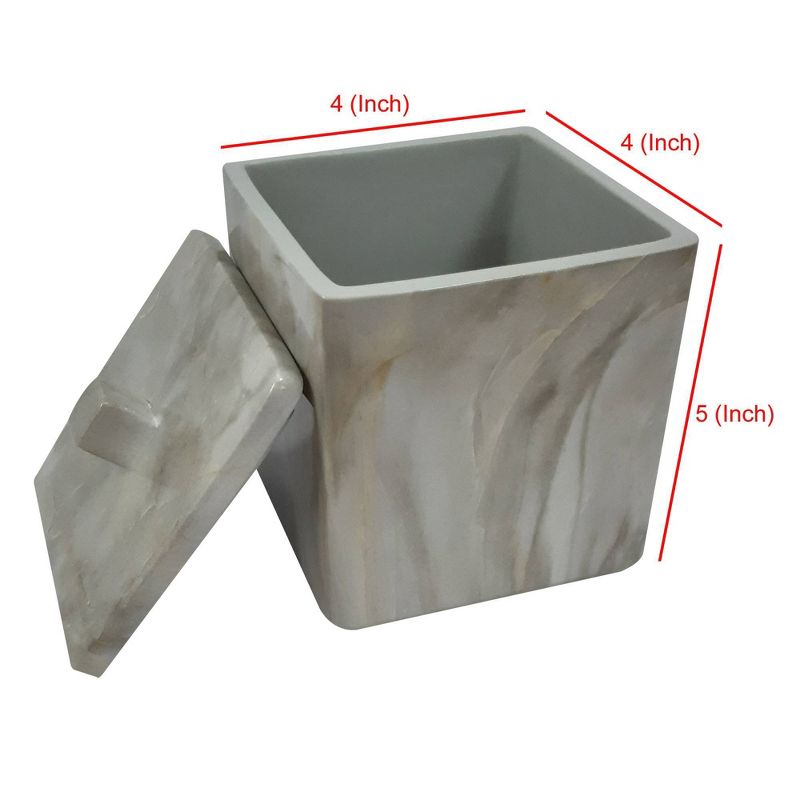 Stone Hedge Resin Decorative Bathroom Vanity Countertop Storage Organizer Canister Jar - Nu Steel, 5 of 7