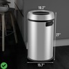 Stainless Steel Trash Can 17Gal 65L Commercial Open Top Garbage Bin for Kitchen, Office, Restaurant - 3 of 4