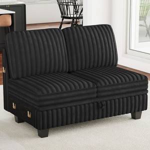 Belffin Corduroy Fabric Loveseat Module for Modular Sectional Couch for Living Room 2 Seater Modular with Storage - 1 of 4