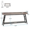 Lirago,Industrial 2-Tier Console Table-Gray Wood & Black Metal, Behind Sofa, Bar/Storage Solution - 2 of 4