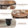Round Coffee Table for Living Room Rustic Center Table with Storage Shelf Wood Circle Coffee Table - 4 of 4
