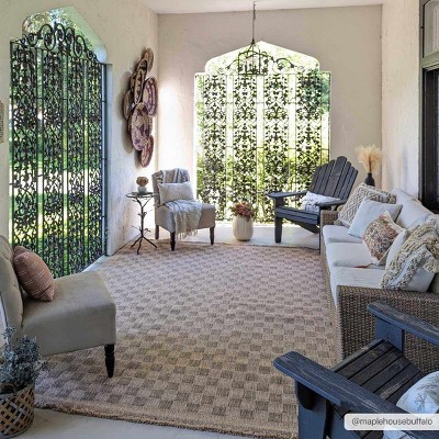 Hauteloom Jurek Beige Checkered Area Rug