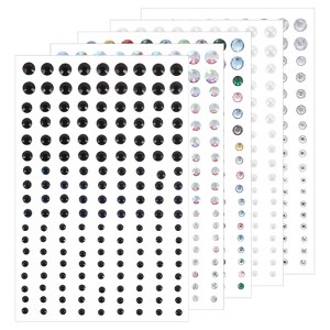 Unique Bargains Acrylic Self Adhesive Decorative DIY Rhinestone Stickers 5 Sheet/810 Pcs - 1 of 4