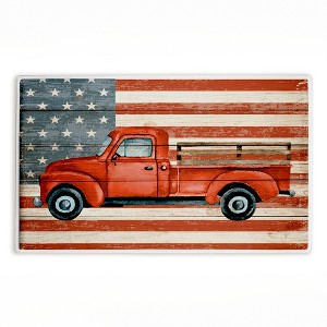 Stupell Industries Patriotic Usa Flag Truck Printed Plush Bath Mat And Bath Rug, Design By Kim Allen, 18"X30" - 1 of 4