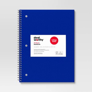 Subject Spiral Notebook College Ruled - Dealworthy™ - 1 of 3