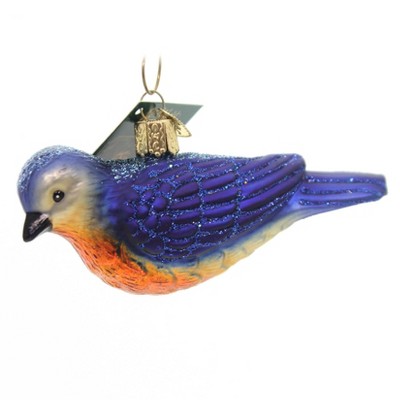 Old World Christmas 2.0" Western Bluebird Ornament Happiness Blessings  -  Tree Ornaments