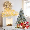 Hrinhom 4FT Prelit Flocked Christmas Tree,Snowy Artificial Tree with LED Lights,Metal Stand - 3 of 4