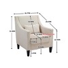 Modern Accent Chair,Upholstered Armchair with Scooped Arms for Bedroom - 4 of 4
