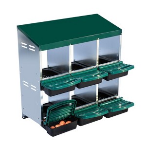 Chicken Nesting Boxes, Chicken Egg Laying Box with Chicken Perch, Roll Away Nest Box for Chicken Coop Hens Poultry - 1 of 4