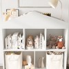 White Kids Bookshelf Toy Storage Organizer 5-Cubby Bookcase Toddlers Playhouse Wooden Cubby Storage Toy Shelf for Playroom, Nursery, Kids Room - 4 of 4