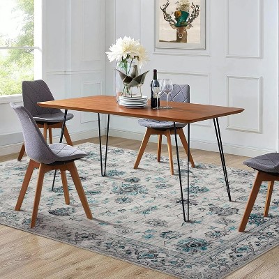 Area Rug for Bedroom Boho Accent Rug Machine Washable Rug Non-Slip 4x6 Carpet for Living Room Bedroom Dining Room Kitchen,Grey