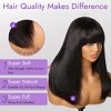 Jessie's Wig 22 Inch Straight Layered Wig 13x5 Pre Cut Lace Black Color Wig With Bangs 1 Pcs/Pack - 3 of 4