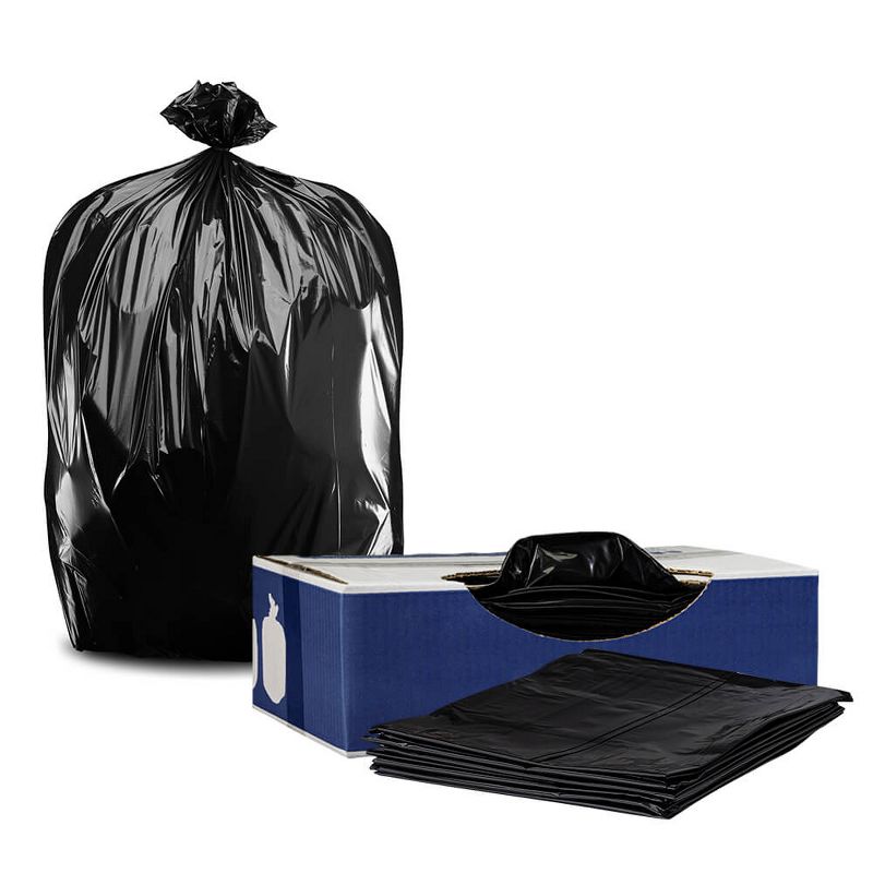 Plasticplace Heavy Duty 55-60 Gallon Trash Bags, Black (100 Count), 1 of 6
