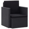 vidaXL Patio Armchair Black PE rattan, Steel, Polyester Medium - 2 of 4