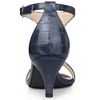 Allegra K Women's T-Strap Buckle Closure Embossed Kitten Heel Sandals - 3 of 4