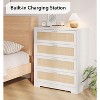 Tall Rattan Dresser with 4 Drawers, Storage Chest of Drawers for Bedroom - 4 of 4