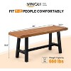 VINGLI Outdoor Bench with Metal Legs Rustic, Wood Dining Bench Indoor Outdoor Porch Benches for Yard Garden Dining (40in) - 3 of 4