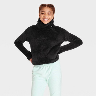 Girls' High Pile Sherpa Fleece Pullover Sweatshirt - All in Motion™