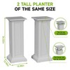 NAYSAYE 36" Tall Planter Outdoor 2PCS Resin Planter Garden Bed with Drainage for Patio Backyard Weddings Events, Light Gray, 13.98"*13.98"*36.02" - 3 of 4