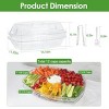 Fruit Ice Serving Tray Chilled Veggie Tray Shrimp Cocktail Serving Dish Appetizer Party Serving Platter with Lid and 4 Compartments 3 Tongs 10 Sporks - 2 of 4
