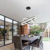 BAOURE Modern LED Chandelier 2 Ring 23.6in Grey Pendant Lighting  for Kitchen Island Dimmable LED Pendant Ceiling Light with Remote for Dining Room - 4 of 4