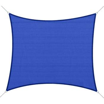 Outsunny 20' x 16' Sun Shade Sail Rectangle Sail Shade Canopy for Outdoor Patio Deck Yard, Blue