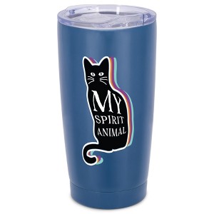 Elanze Designs My Spirit Animal Black Cat Halloween Wrap-Around Design 20 Ounce Stainless Steel On-The-Go Coffee Mug, Thermal Travel Tumbler with Leak - 1 of 4