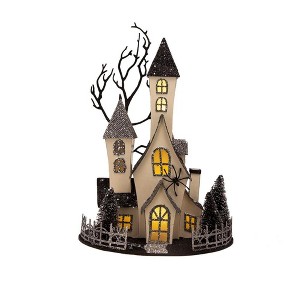 NAYSAYE Party Decoration and Accessories Haunted House Figurine for Halloween Tabletop and Home Decor, Beige and Black, 10"*8.3"*13.5" - 1 of 4