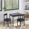 3-Piece Solid Wood Kids Table & Two Chair Set, Black - 2 of 4